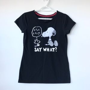Peanuts / Snoopy & Woodstock black pyjama t-shirt